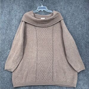 Old Navy Light Brown Chunky Knit Cowl Neck Sweater Women’s Plus 4X Cottagecore